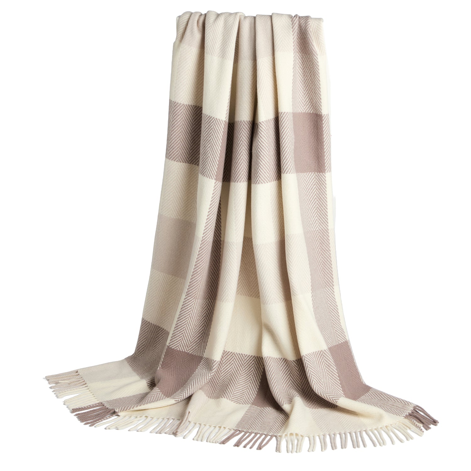 Wool and Cashmere Throw - Block Check 
