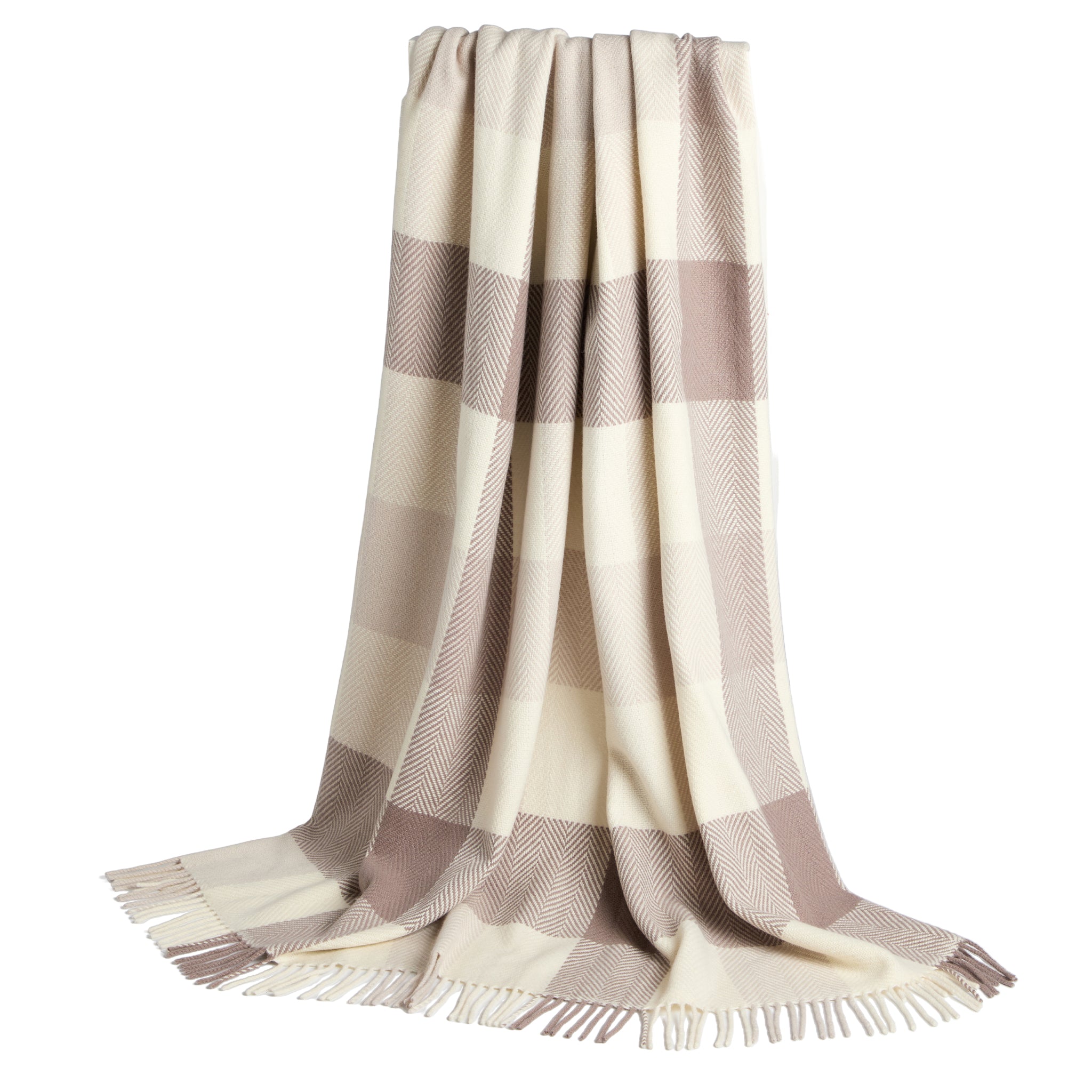 Wool and Cashmere Throw - Block Check 