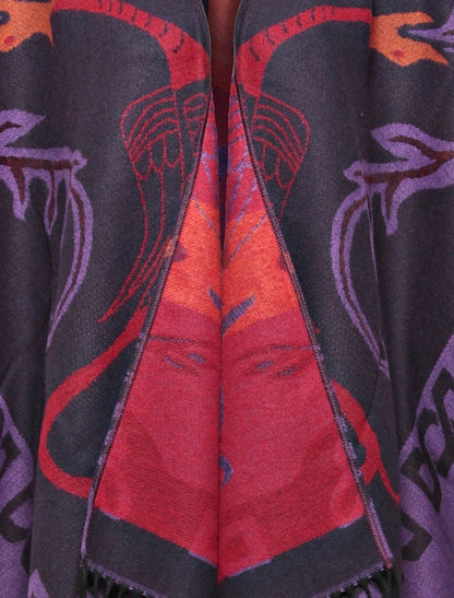 Book Of Kells Celtic Shawl - Purple Tones Detail 
