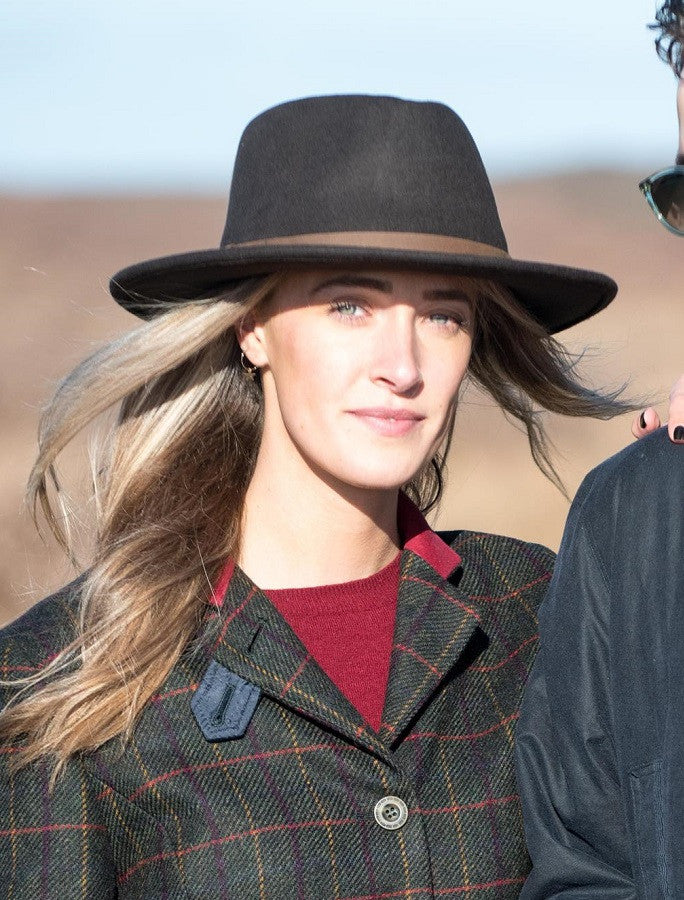 Ladies Boston Jack Wool Felt Hat - Brown 