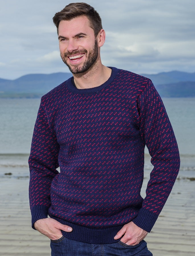Norwegian Sweater - Navy with red 