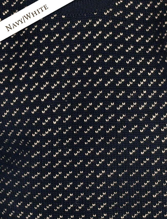 Pattern Detail of Norwegian Sweater for Women - Navy with White 