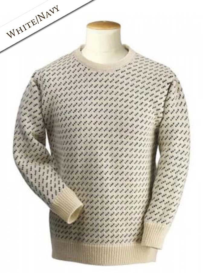 Norwegian Sweater for Women - White With Navy 