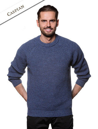 Irish Fisherman Ribbed Sweater - Caspian