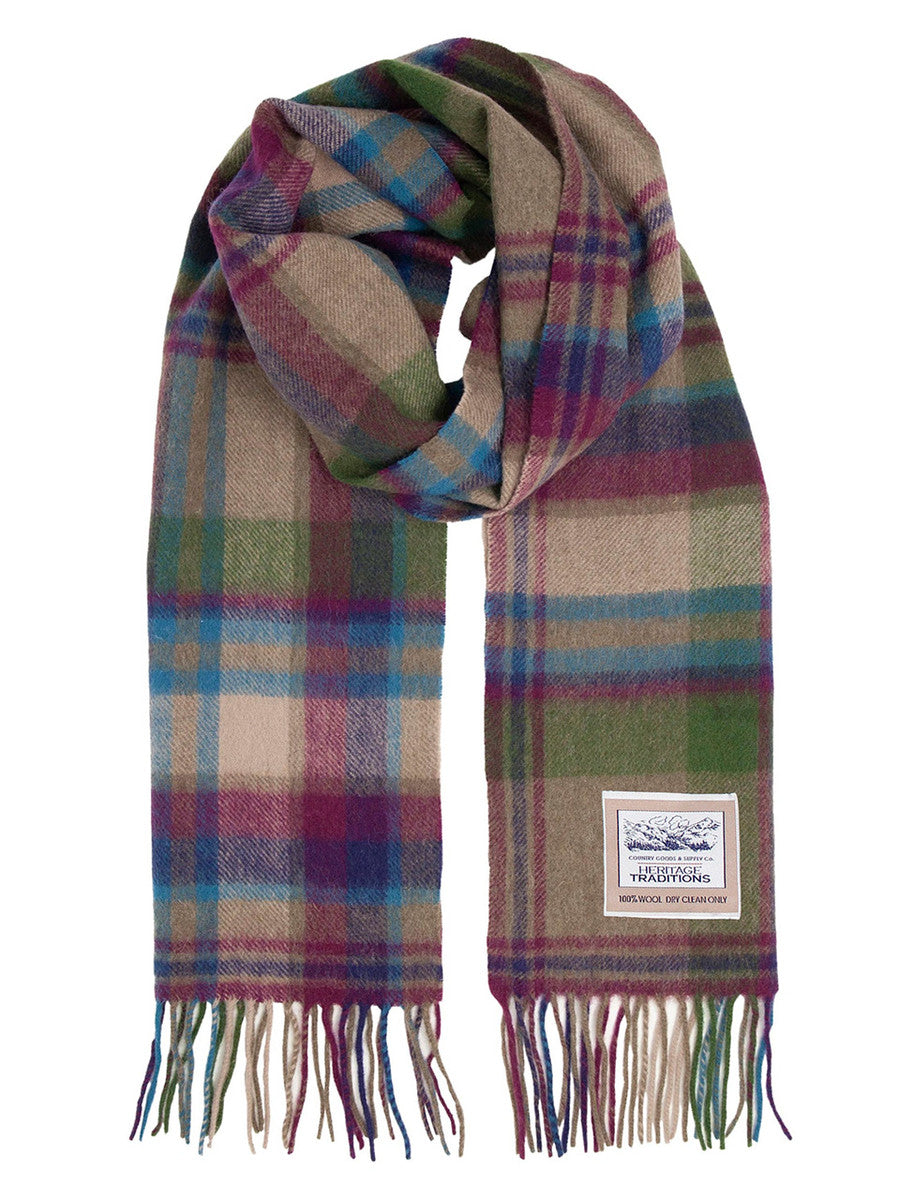 Pure Wool Tartan Check Scarf - Heritage Check