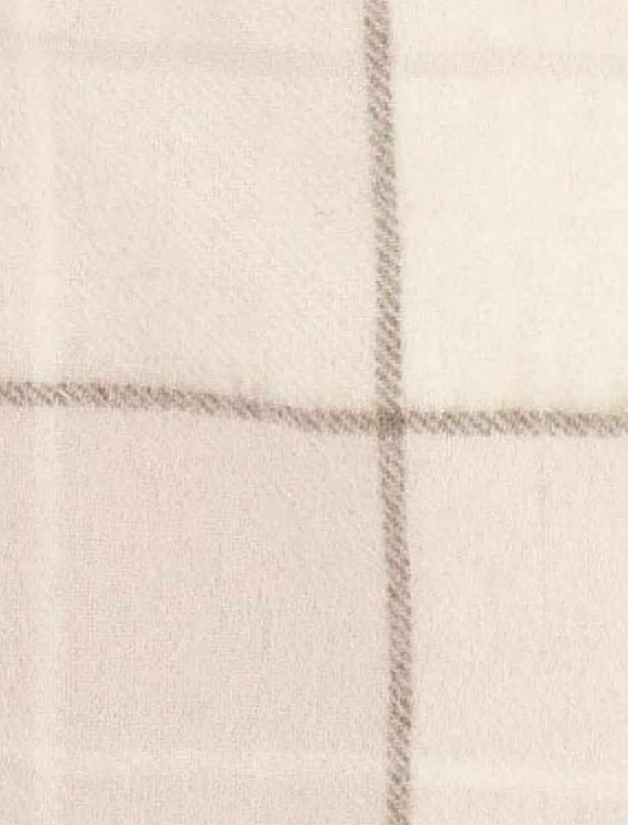 Pure Wool Tartan Check Scarf - Natural