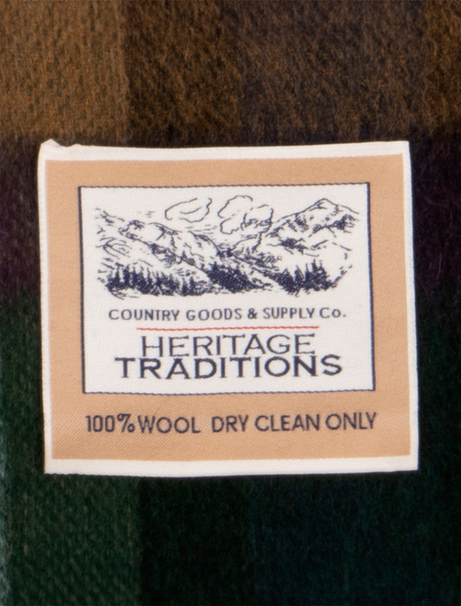 Pure Wool Tartan Check Scarf - Country Purple