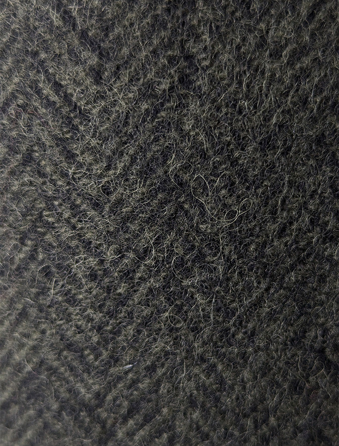 Tartan Wool Stole - Green Herringbone 