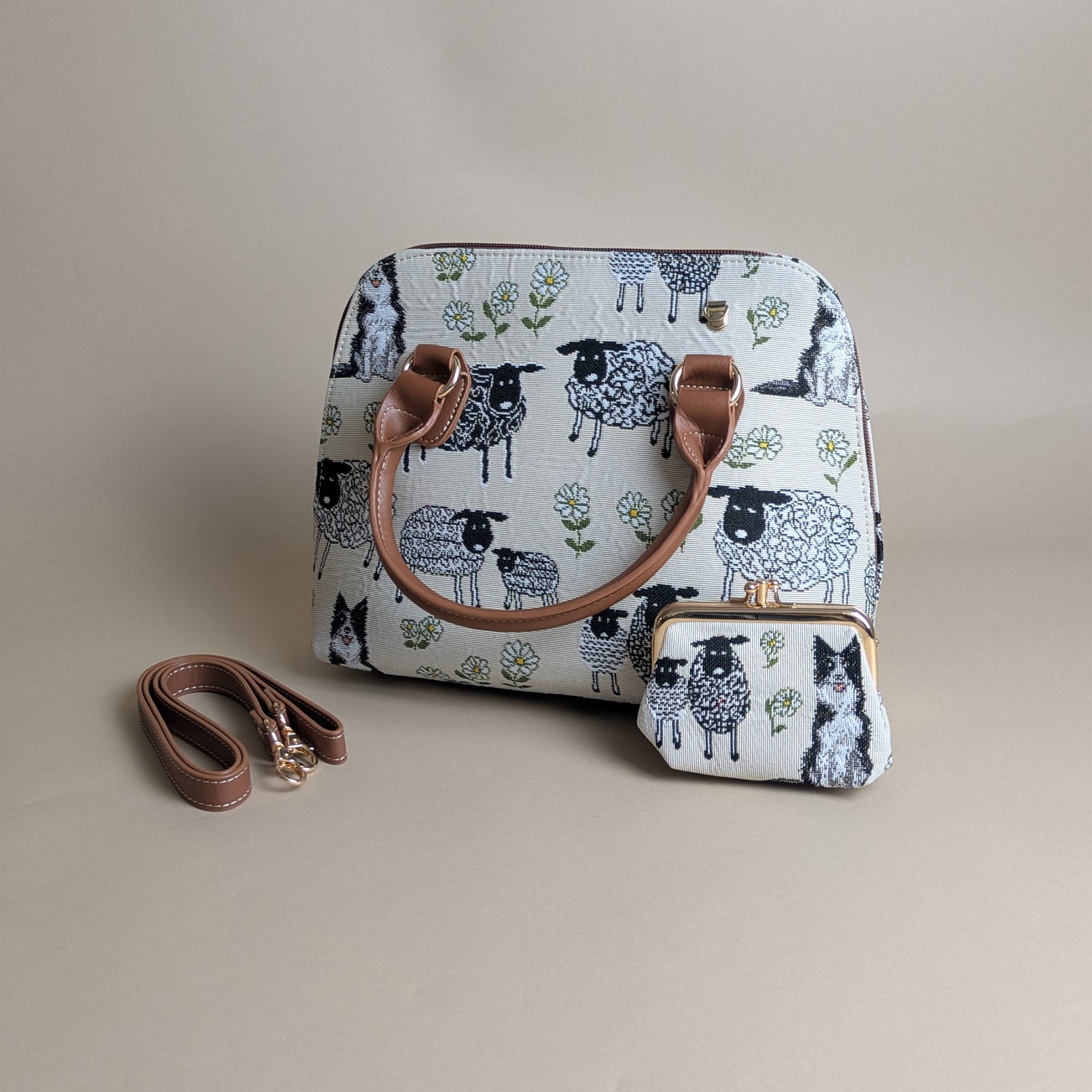 Sheep &amp; Collie Convertible Bag &amp; Purse Set