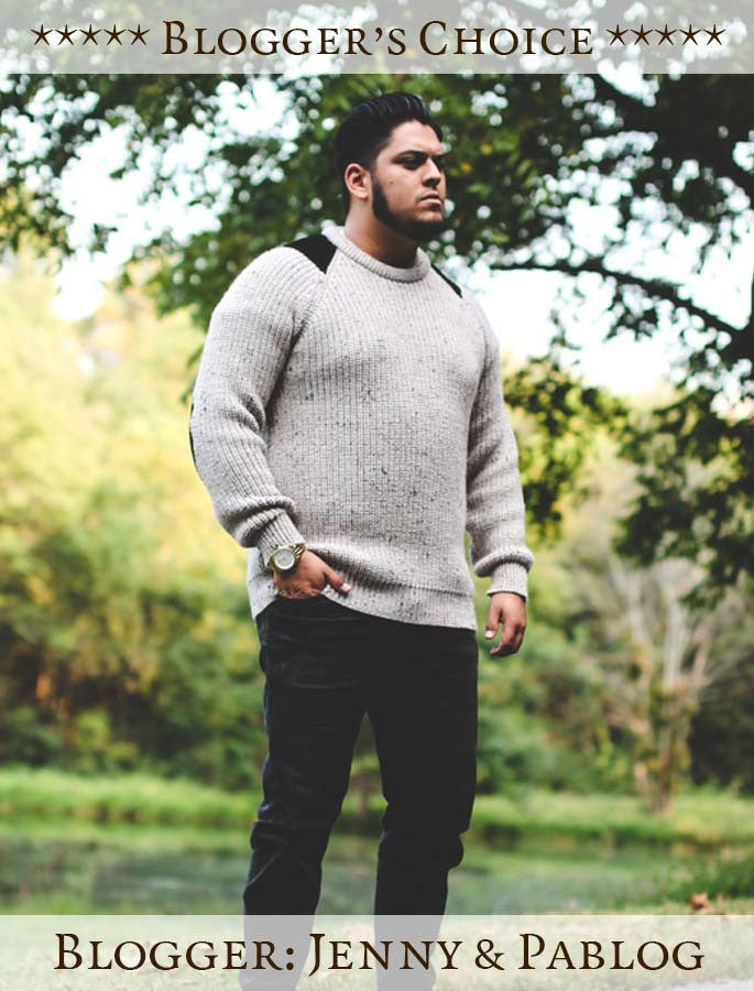 Irish Fishermans Ribbed Sweater with Patches - Caspian 