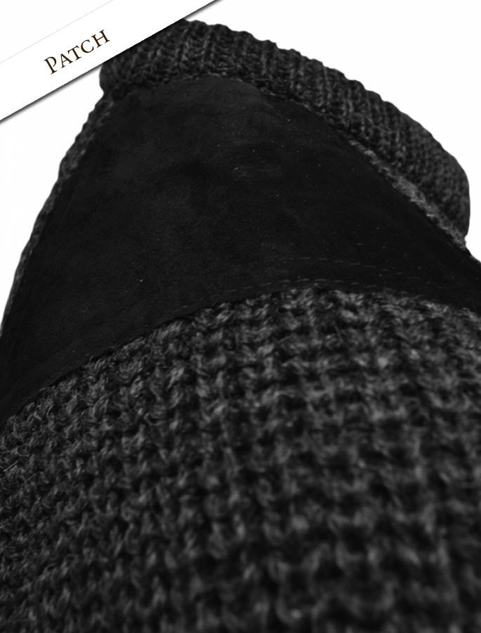 Irish Fishermans Ribbed Sweater with Patches- Pattern