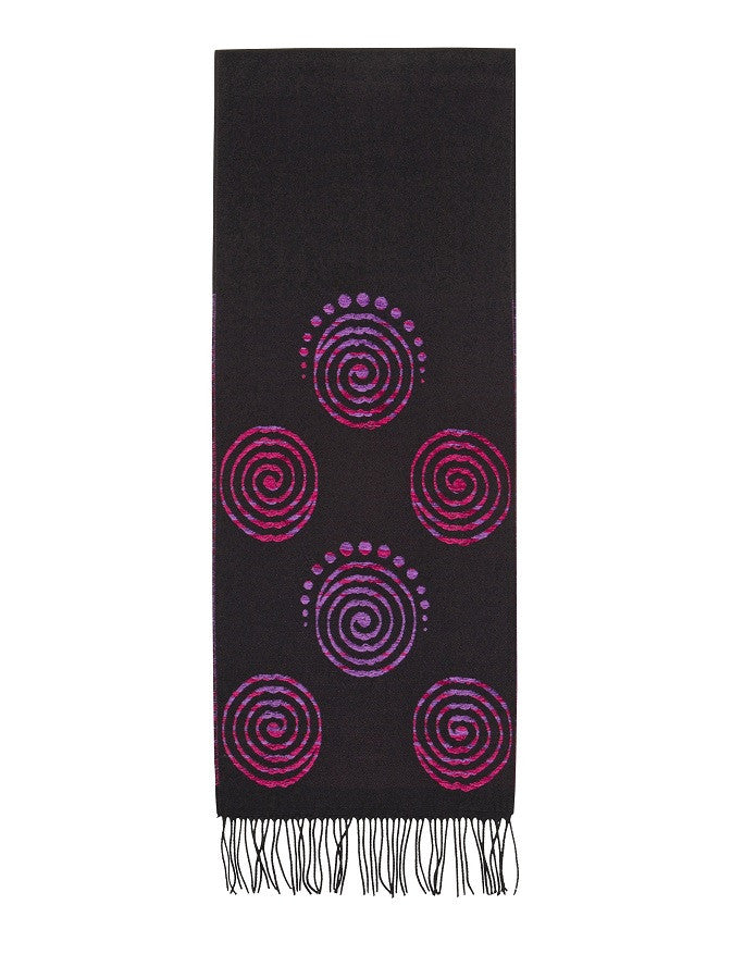 Celtic Spiral Scarf - Black &amp; Fuchsia 