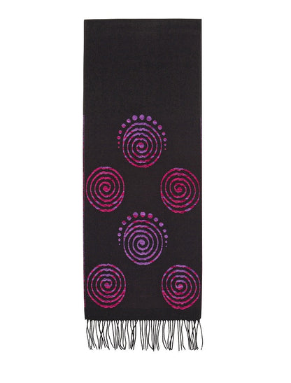 Celtic Spiral Scarf - Black &amp; Fuchsia 