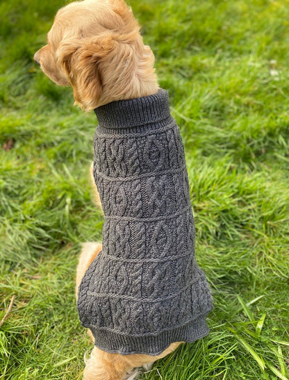 Aran Dog Coat - Charcoal 