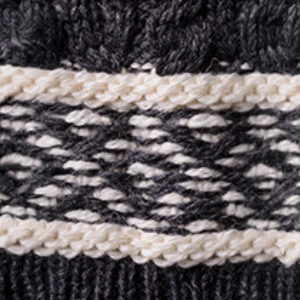 Ladies Fairisle Merino Wool Hat - Charcoal White 