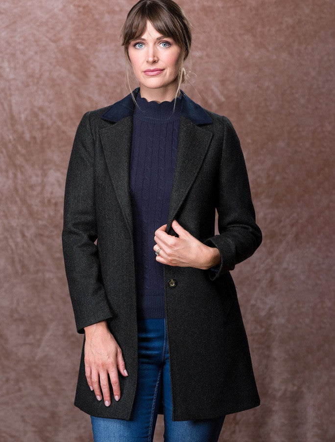 Ciara Tweed Coat - Winning Green