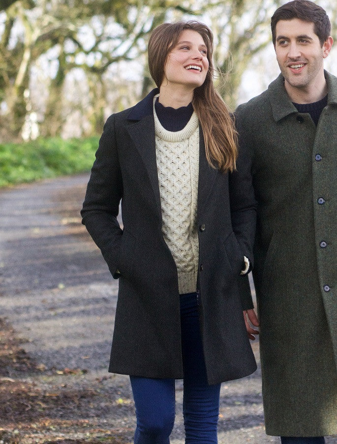 Ciara Tweed Coat - Winning Green