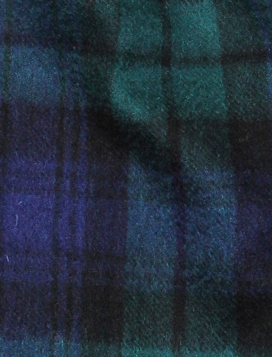 Pure Wool Tartan Check Scarf - Blackwatch
