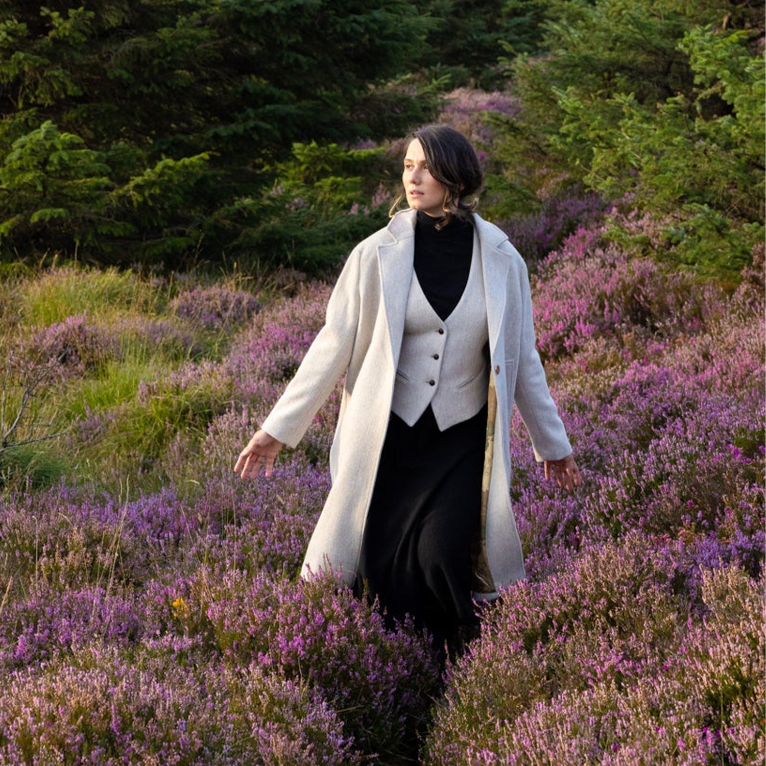Ladies Irish Alpaca City Coat - Natural