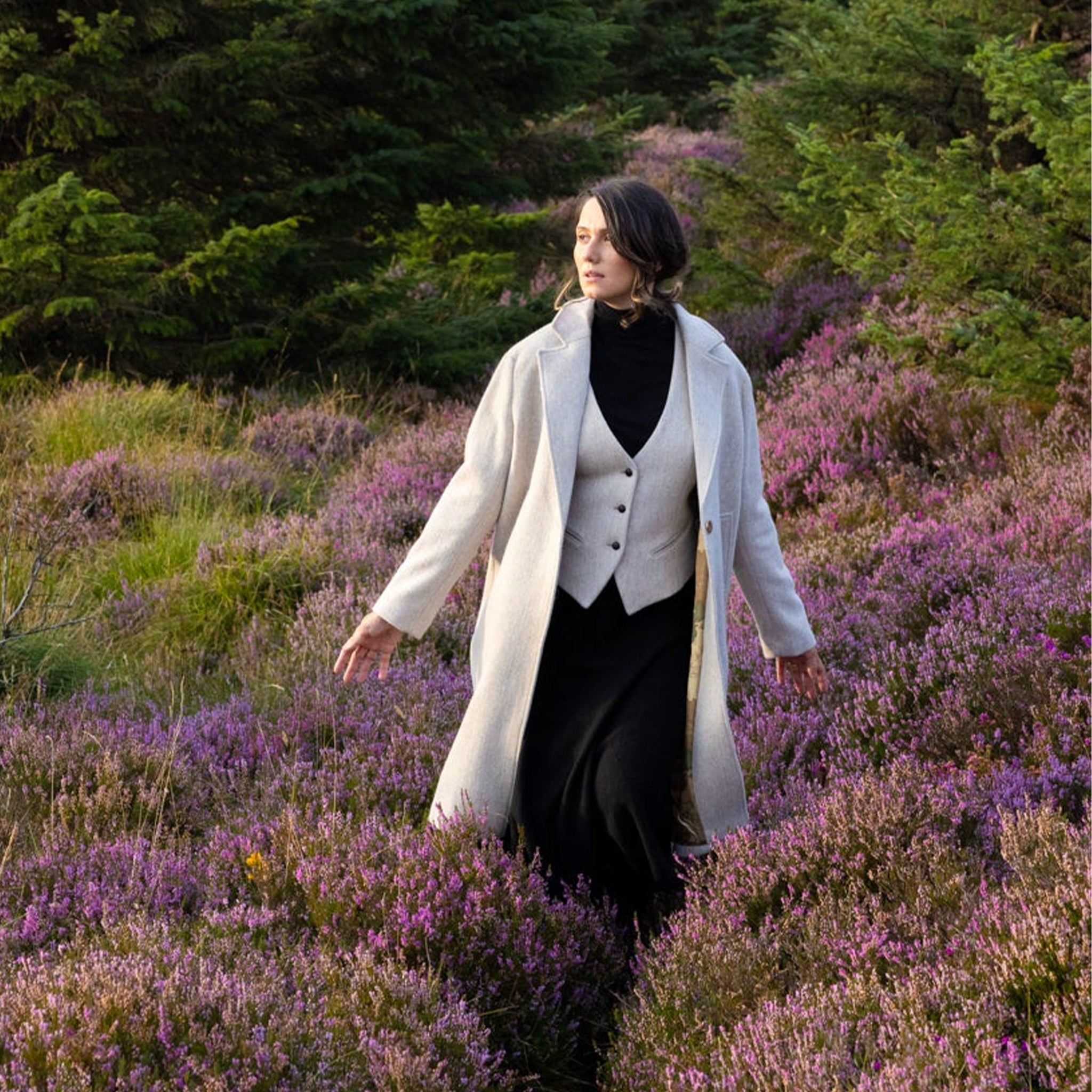 Ladies Irish Alpaca City Coat - Natural
