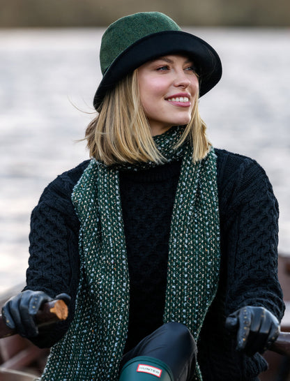 Ladies Tweed Clodagh Cap - Green &amp; Yellow