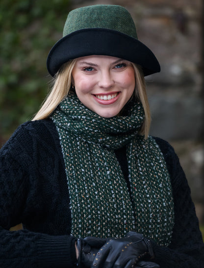 Ladies Tweed Clodagh Cap - Green &amp; Yellow