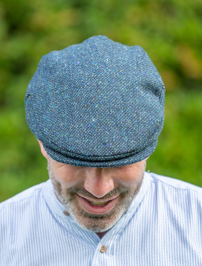 Vintage Tweed Flat Cap - Blue Salt &amp; Pepper 