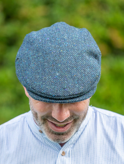Vintage Tweed Flat Cap - Blue Salt &amp; Pepper 