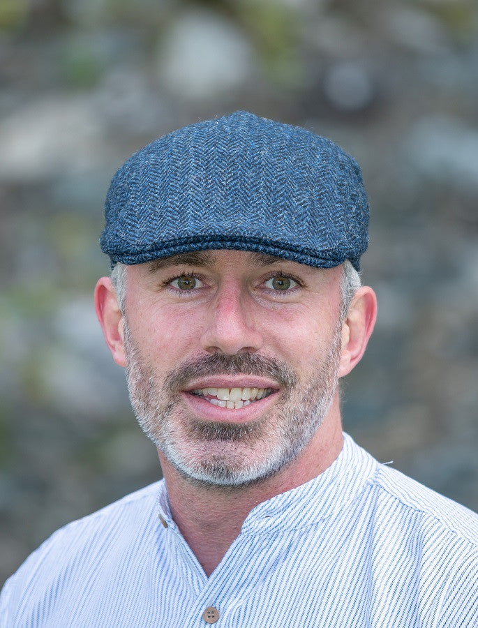 Donegal Touring Cap - Blue Herringbone 