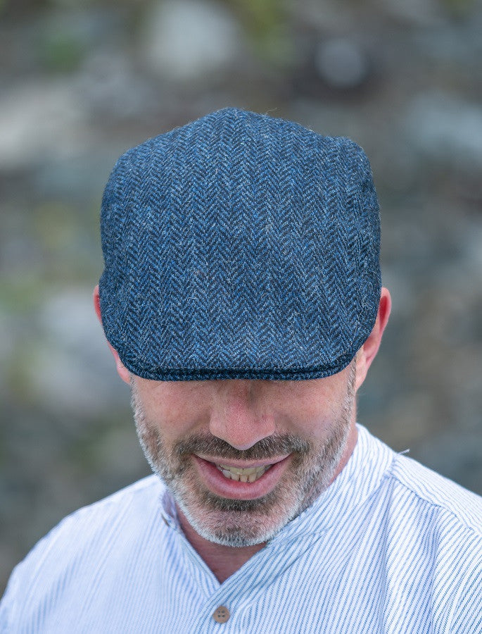 Donegal Touring Cap - Blue Herringbone 