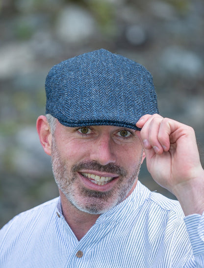 Donegal Touring Cap - Blue Herringbone 