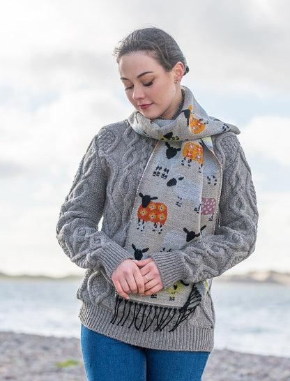 Super Soft Fringed Sheep Scarf - Mushroom 