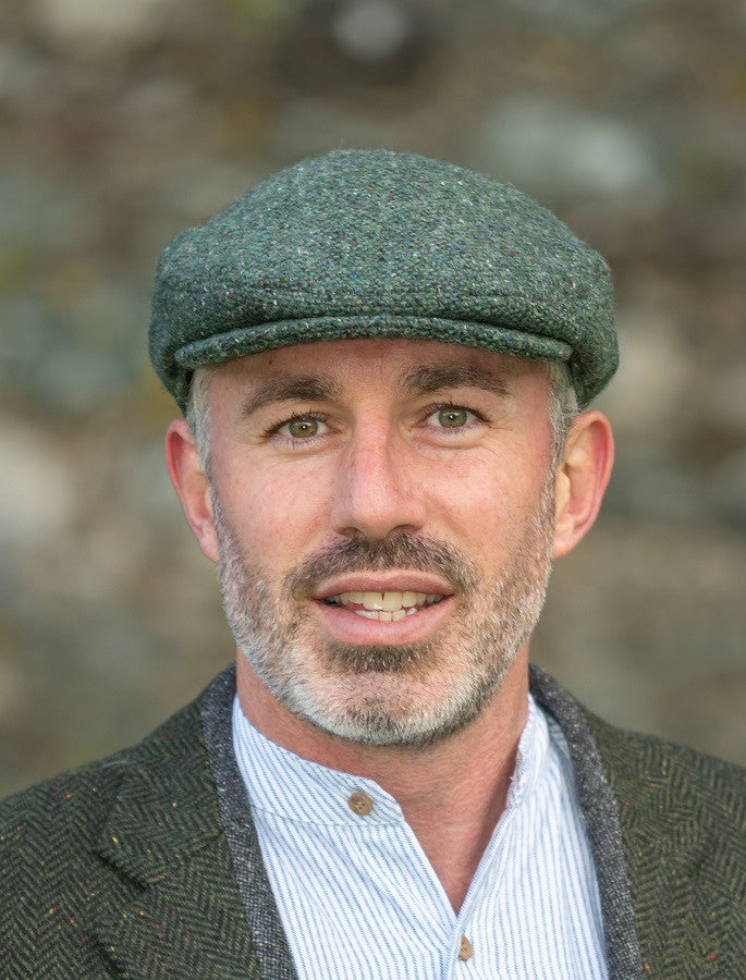 Vintage Tweed Flat Cap - Green Salt &amp; Pepper 