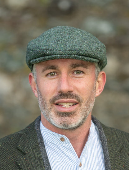 Vintage Tweed Flat Cap - Green Salt &amp; Pepper 