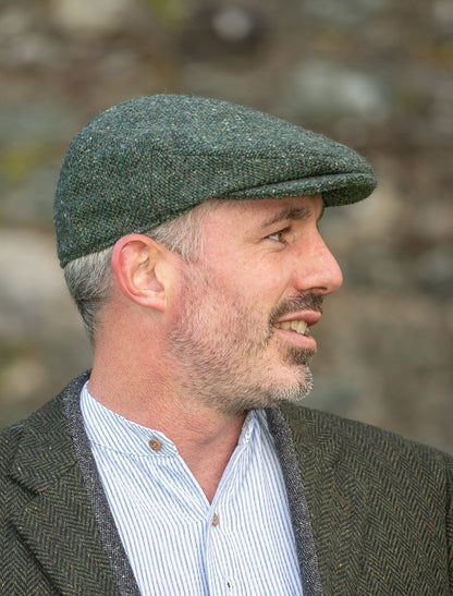 Vintage Tweed Flat Cap - Green Salt &amp; Pepper 