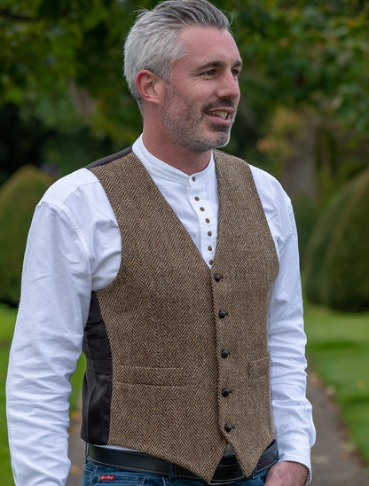 Donegal Tweed Waistcoat - Brown 