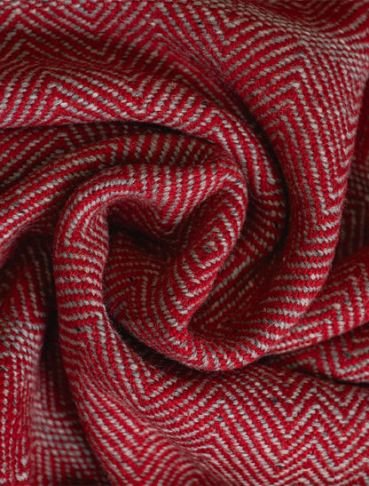 Donegal Tweed Large Undulating Twill Throw - Poppy 