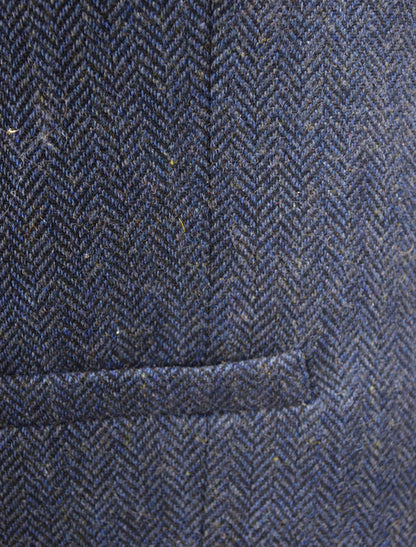Tweed Herringbone Waistcoat - Navy 