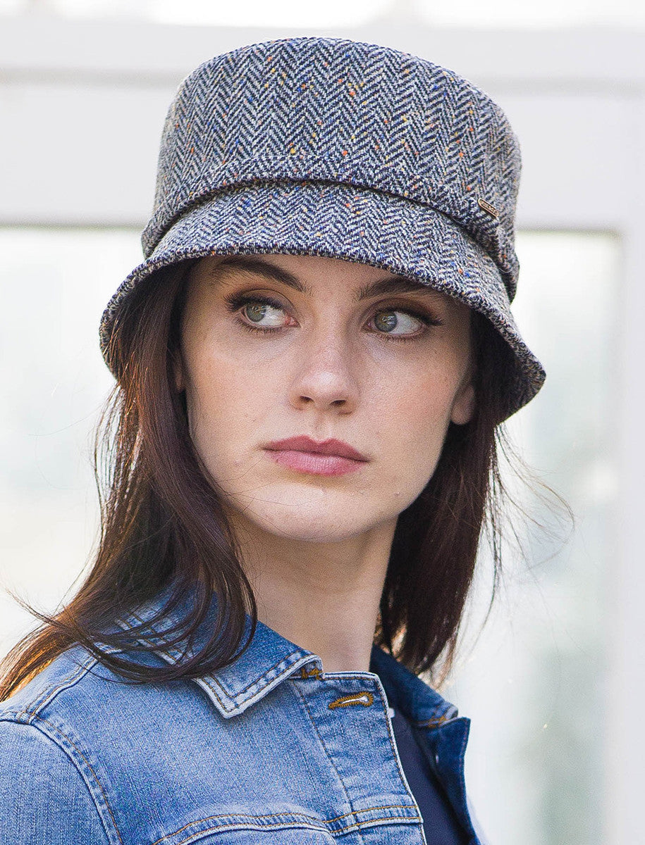 Ladies Emily Bucket Hat - Grey Herringbone 