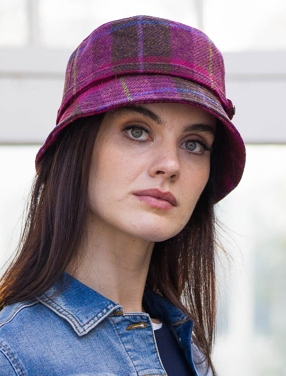 Ladies Emily Bucket Hat - Pink Plaid 