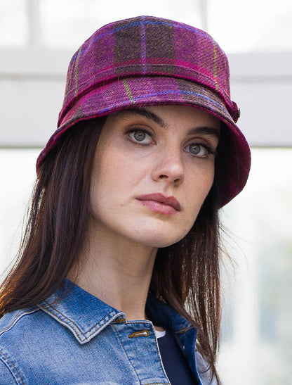 Ladies Emily Bucket Hat - Pink Plaid 