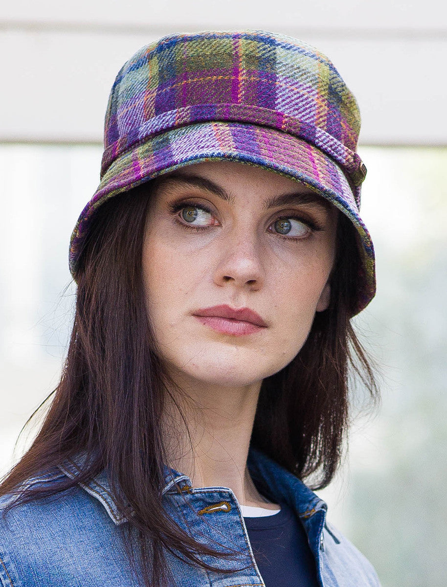Ladies Emily Bucket Hat - Green &amp; Purple 