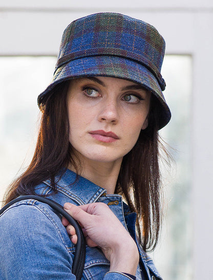 Ladies Emily Bucket Hat - Blue Green &amp; Wine 