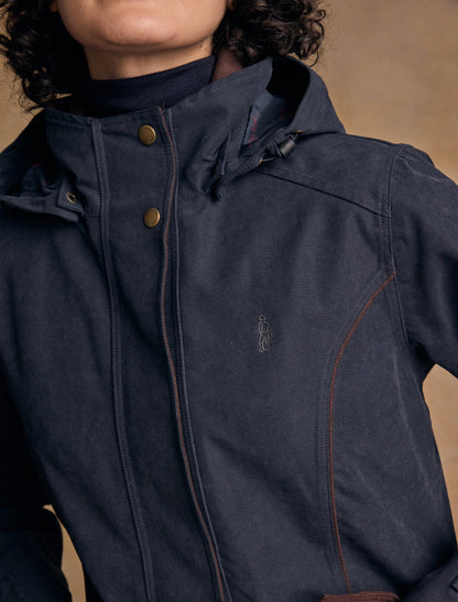 Erin Ladies Waterproof Long Riding Coat - Heritage Navy 