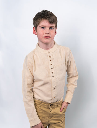 Kids Unisex Grandfather Shirt - Stone 