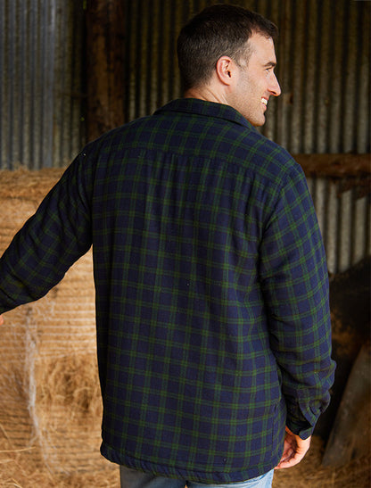 Fleece Lined Flannel Shirt - Green Blackwatch Tartan