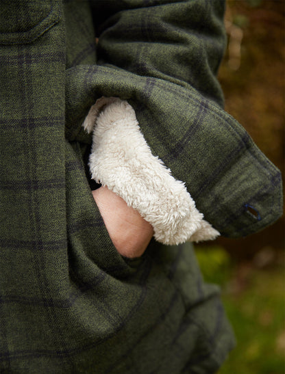 Ladies Fleece Lined Flannel Shirt - Forest Green &amp; Black Check