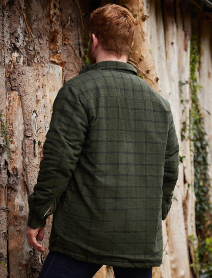 Fleece Lined Flannel Shirt - Forest Green &amp; Black Check