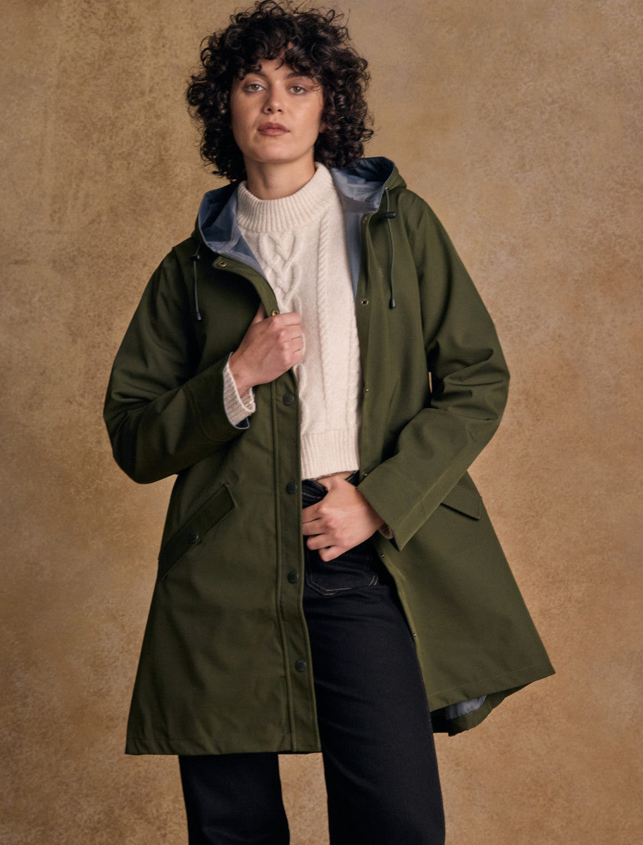Fiadh Ladies Waterproof 3/4 Coat - Olive 