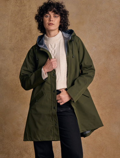 Fiadh Ladies Waterproof 3/4 Coat - Olive 